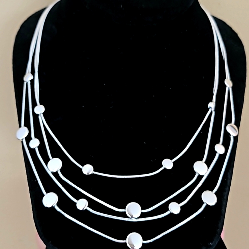 Napier silvertone multi layer necklace